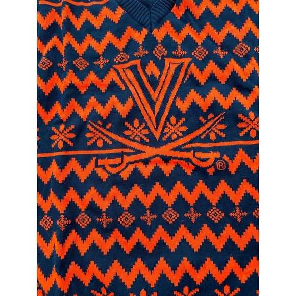 FOCO Women's Ugly Holiday V-Neck Sweater - Virginia Cavaliers - Size L - Picture 4 of 5